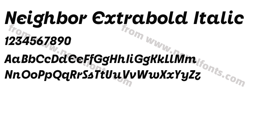 Neighbor Extrabold ItalicPreview