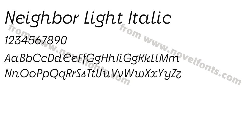 Neighbor Light ItalicPreview