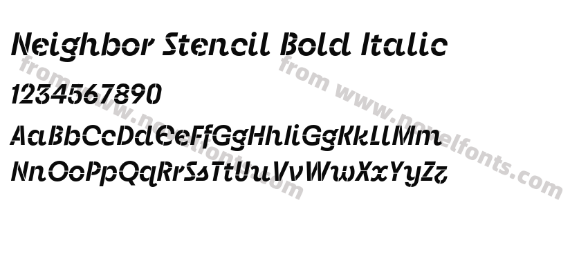 Neighbor Stencil Bold ItalicPreview