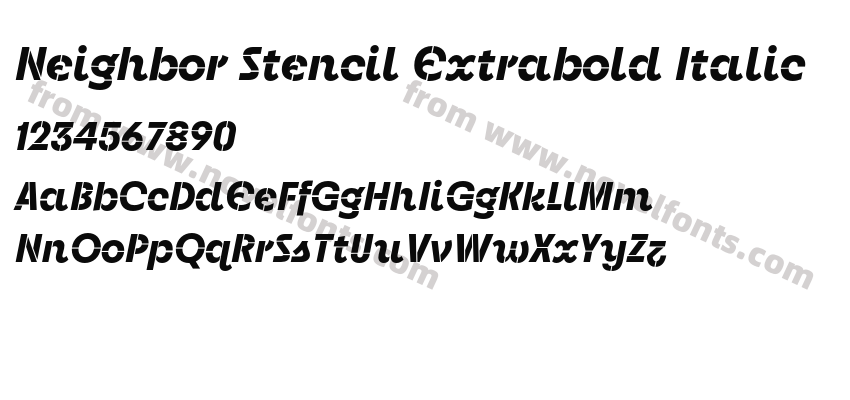 Neighbor Stencil Extrabold ItalicPreview