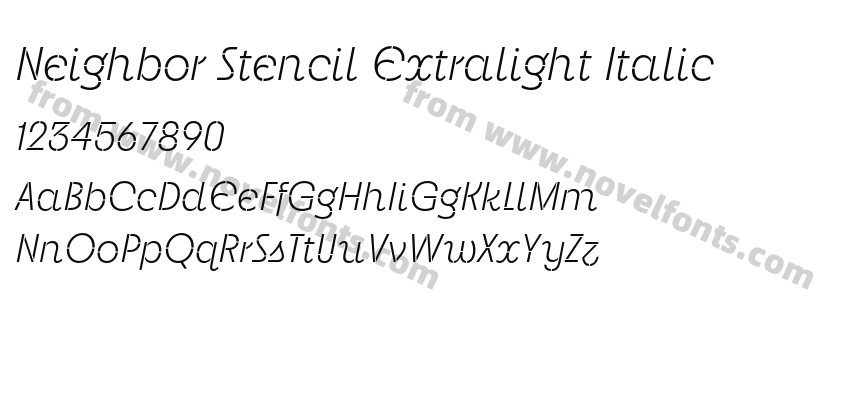 Neighbor Stencil Extralight ItalicPreview