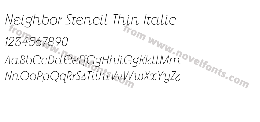 Neighbor Stencil Thin ItalicPreview