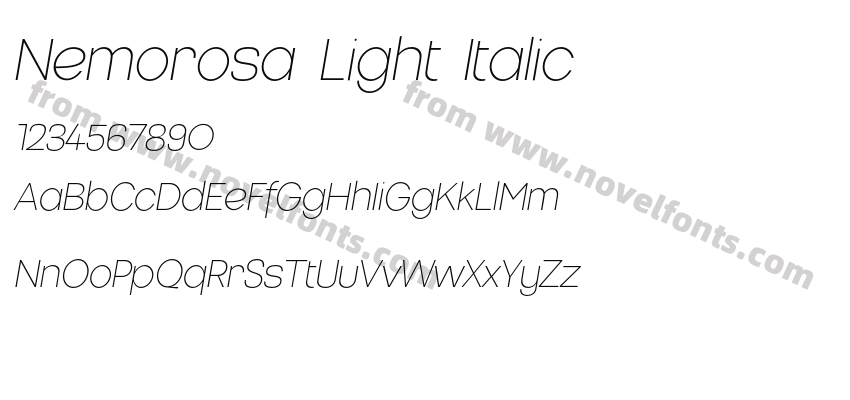 Nemorosa Light ItalicPreview