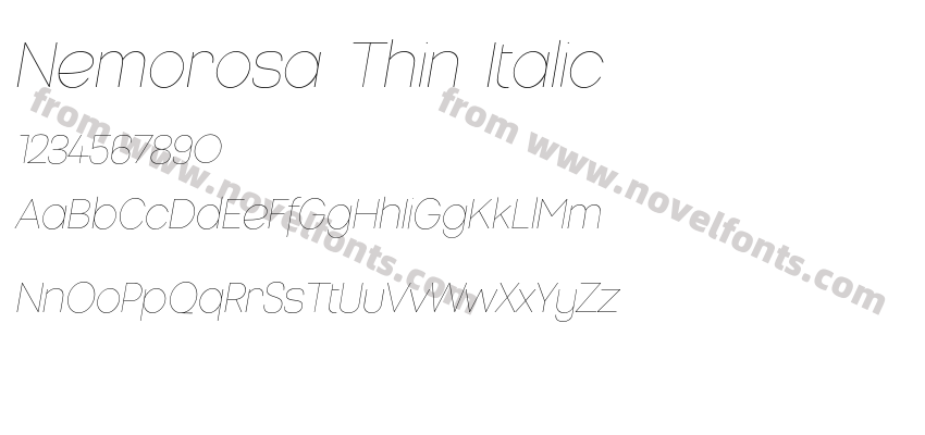 Nemorosa Thin ItalicPreview
