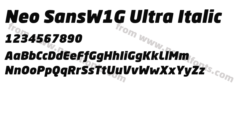 Neo SansW1G Ultra ItalicPreview