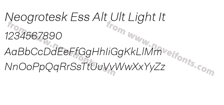 Neogrotesk Ess Alt Ult Light ItPreview