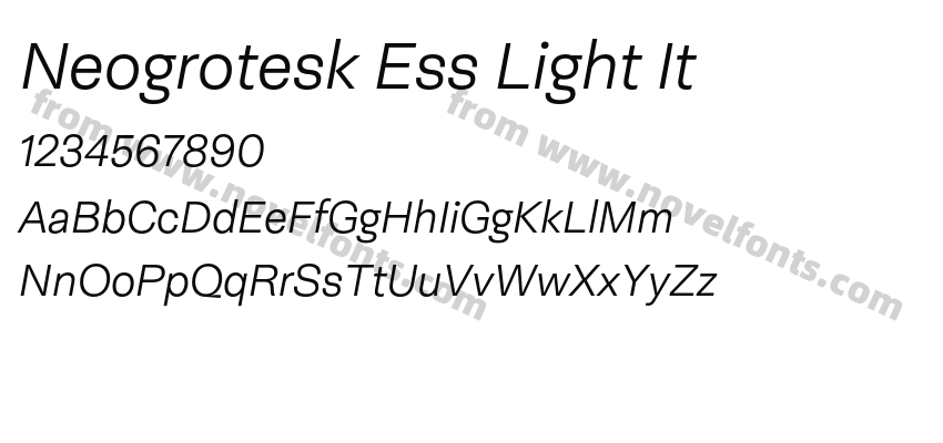 Neogrotesk Ess Light ItPreview