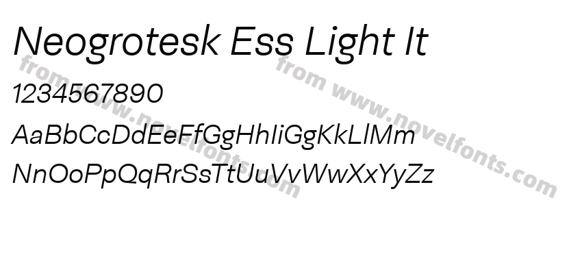 Neogrotesk Ess Light ItPreview