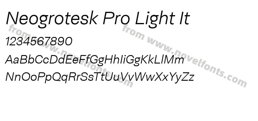Neogrotesk Pro Light ItPreview