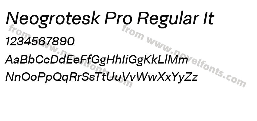 Neogrotesk Pro Regular ItPreview