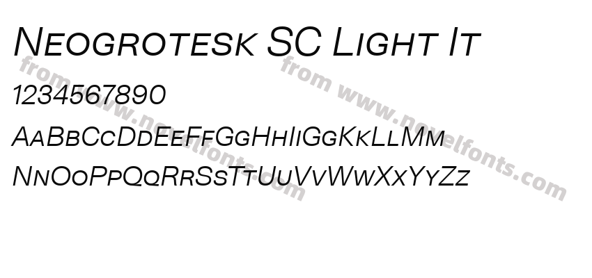 Neogrotesk SC Light ItPreview