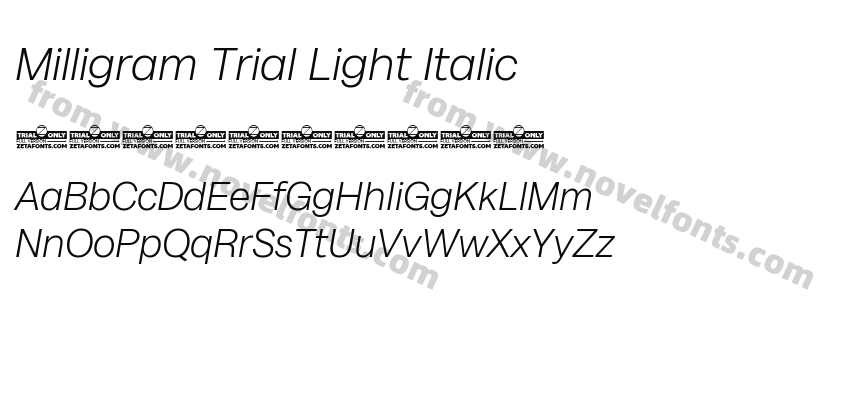 Milligram Trial Light ItalicPreview