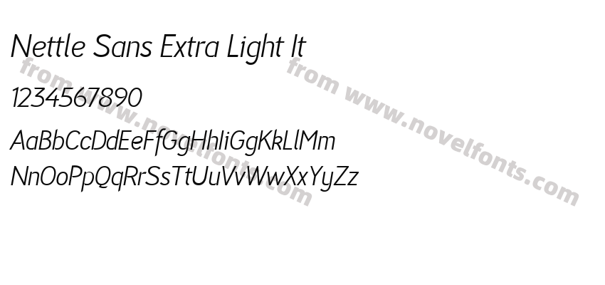 Nettle Sans Extra Light ItPreview