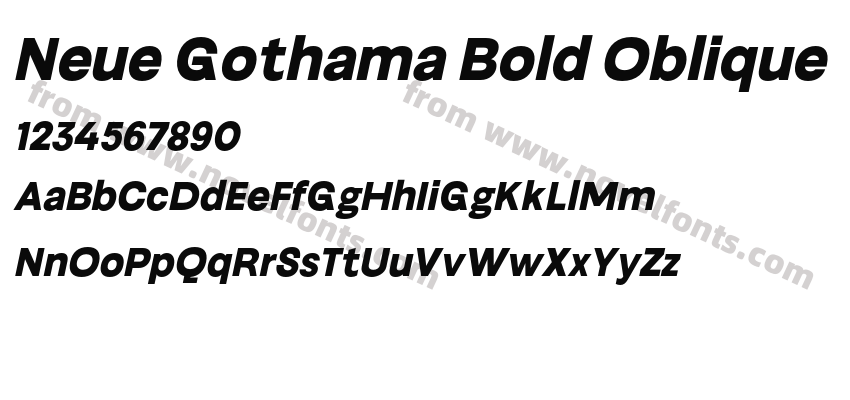 Neue Gothama Bold ObliquePreview