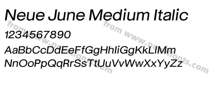 Neue June Medium ItalicPreview