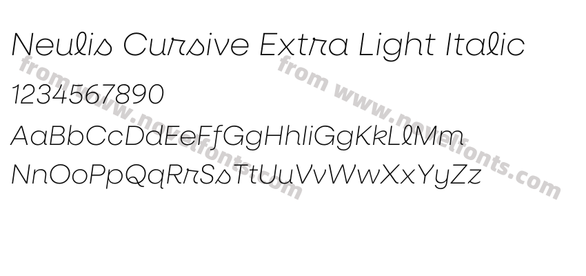 Neulis Cursive Extra Light ItalicPreview