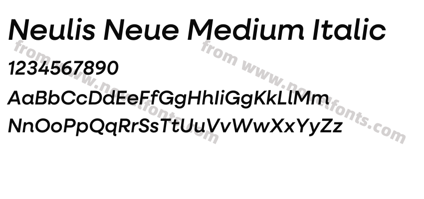Neulis Neue Medium ItalicPreview
