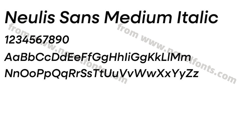 Neulis Sans Medium ItalicPreview