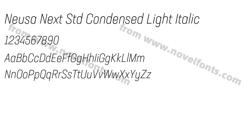 Neusa Next Std Condensed Light ItalicPreview