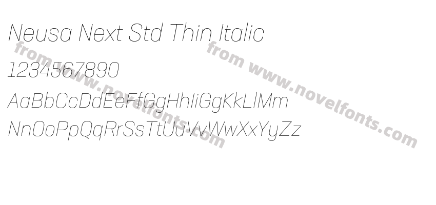 Neusa Next Std Thin ItalicPreview