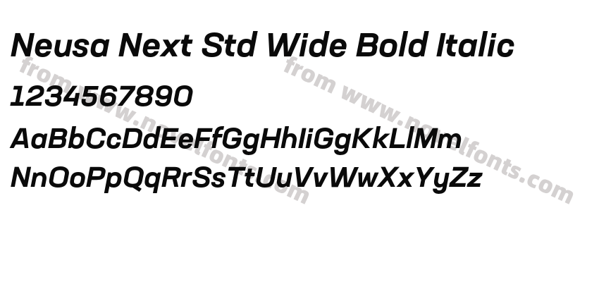 Neusa Next Std Wide Bold ItalicPreview