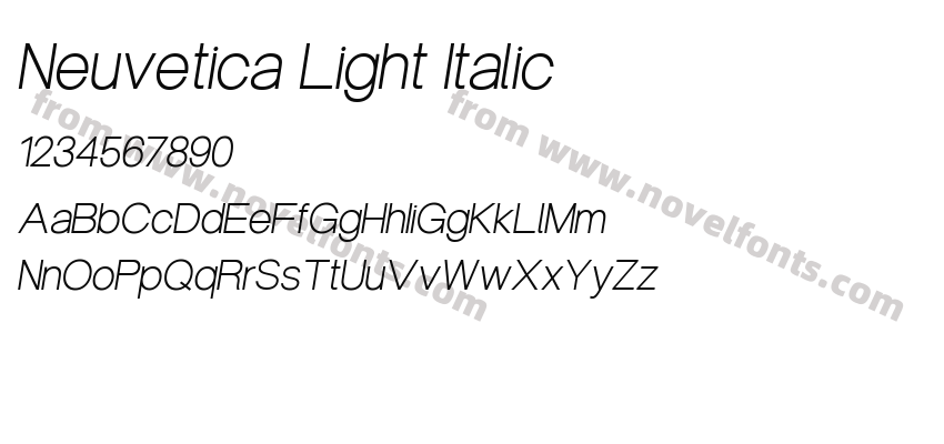 Neuvetica Light ItalicPreview