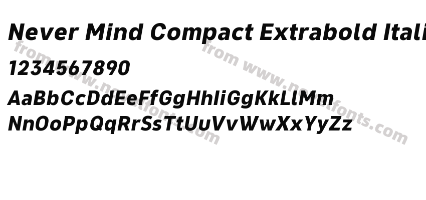 Never Mind Compact Extrabold ItalicPreview