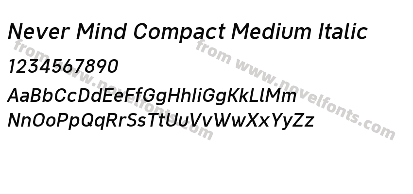 Never Mind Compact Medium ItalicPreview