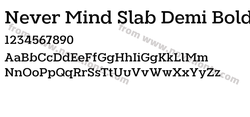 Never Mind Slab Demi BoldPreview