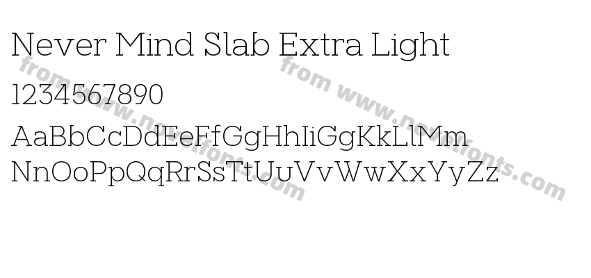 Never Mind Slab Extra LightPreview