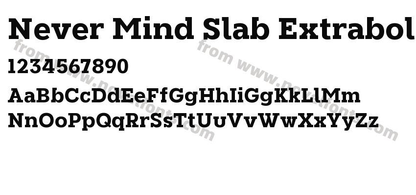 Never Mind Slab ExtraboldPreview