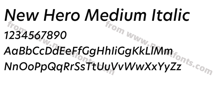 New Hero Medium ItalicPreview