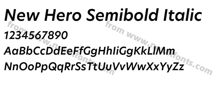 New Hero Semibold ItalicPreview