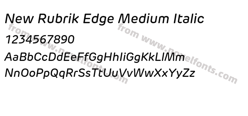 New Rubrik Edge Medium ItalicPreview