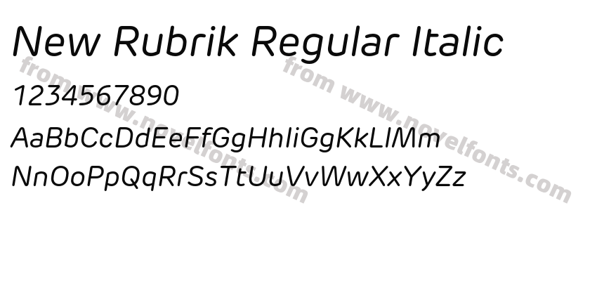 New Rubrik Regular ItalicPreview