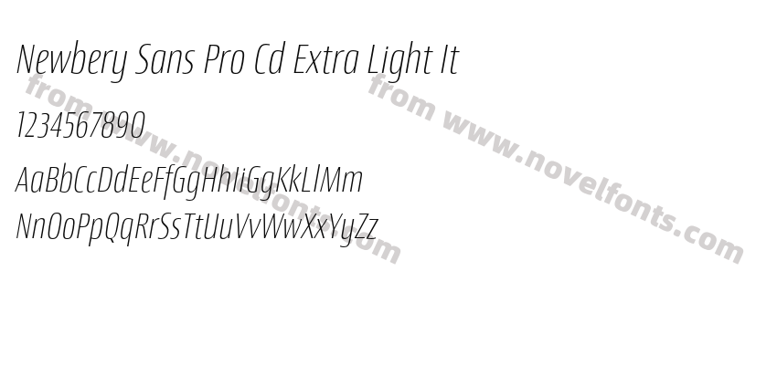 Newbery Sans Pro Cd Extra Light ItPreview