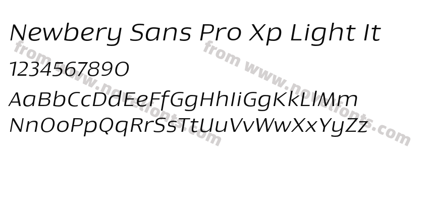 Newbery Sans Pro Xp Light ItPreview