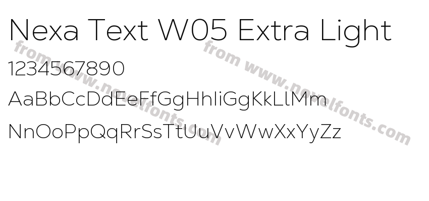 Nexa Text W05 Extra LightPreview