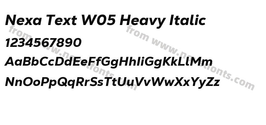 Nexa Text W05 Heavy ItalicPreview