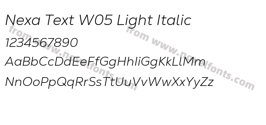 Nexa Text W05 Light ItalicPreview