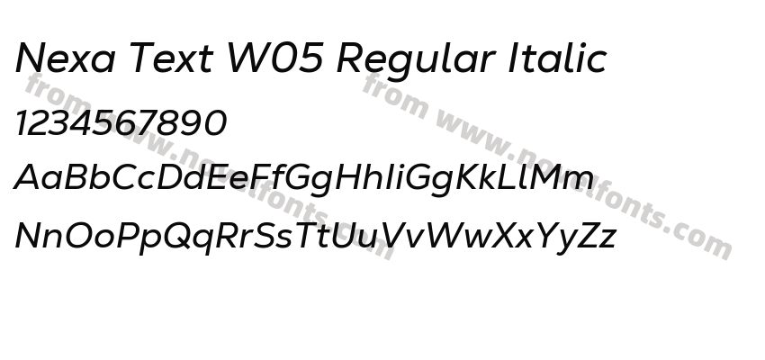 Nexa Text W05 Regular ItalicPreview