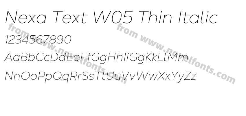 Nexa Text W05 Thin ItalicPreview