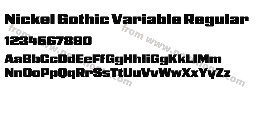 Nickel Gothic Variable RegularPreview