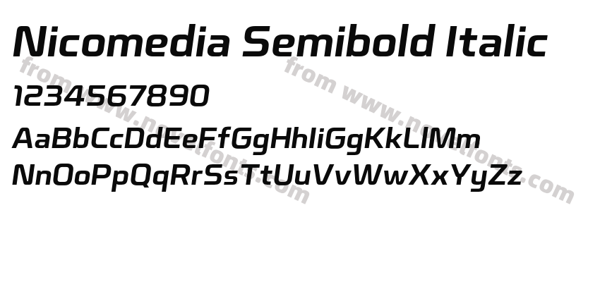 Nicomedia Semibold ItalicPreview
