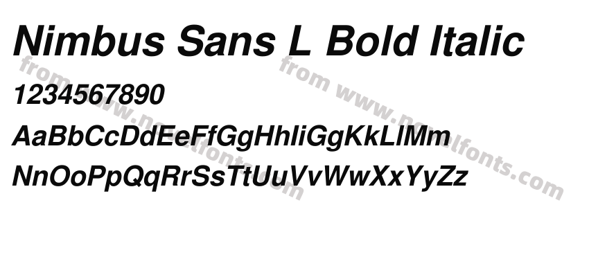 Nimbus Sans L Bold ItalicPreview