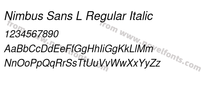 Nimbus Sans L Regular ItalicPreview