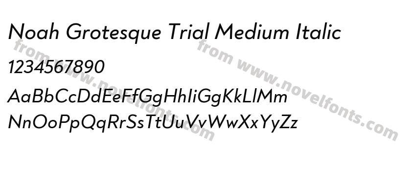 Noah Grotesque Trial Medium ItalicPreview