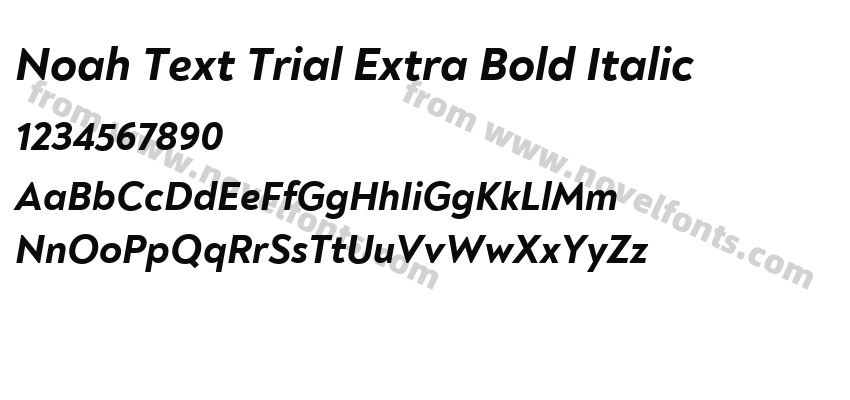 Noah Text Trial Extra Bold ItalicPreview