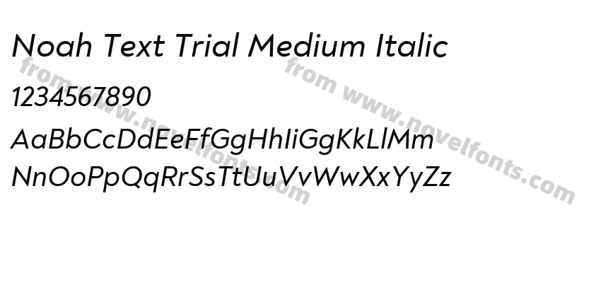 Noah Text Trial Medium ItalicPreview