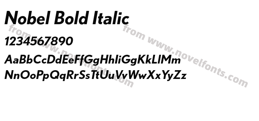 Nobel Bold ItalicPreview